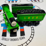 Flying Scotsman with 2 Tenders Rare #9 (2001 Learning Curve) Good Condition Wooden - Used
