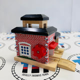 Fire Station #5 Fair Condition with Ramp and Fire Train and Truck (2003) Wooden - Used