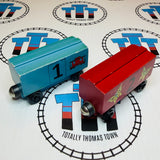 Whittle Shortline Number Train 1-10 and Caboose (#2 Chipping Paint/#8 Car Glued/Repaired Base) Generic Brand Wooden - Used