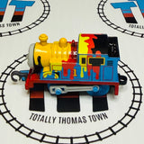 Paint Splattered Thomas Newer Face Capsule Plarail Pull Along - Used