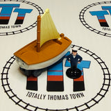 Skiff with Original Livery with Sailor John Pull Along Capsule No front hook Capsule Plarail - Used