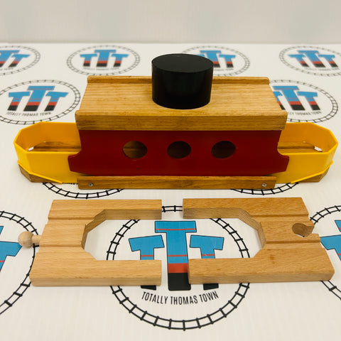 BRIO Ferry with Track 33376 Stained Track Rare Wooden - Used