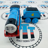 Gordon motorisé à piles avec son wagon, peinture écaillée #1 (Mattel) en bois - Occasion