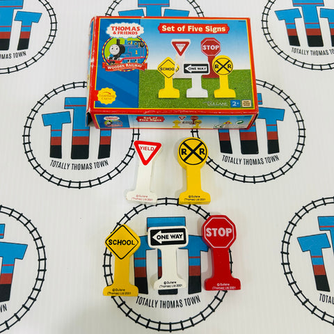 Set of Five Signs Wooden - Used in Box