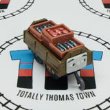 Brown/Green Troublesome Truck Open Eyes with Fish Pull Along Capsule Plarail - Used