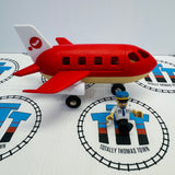 BRIO Red Airplane with Pilot Figure Wooden - Used