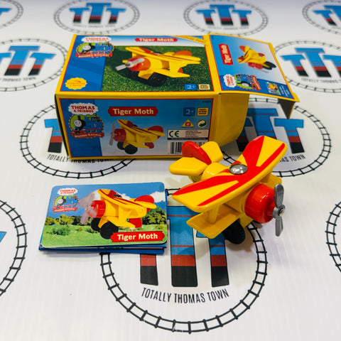 Tiger Moth Plane Grey Blades (Learning Curve) with Character Card Wooden - Excellent/New in Box