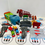 Talking Thomas & Percy Train Set #3 No Stickers or Bulstrode/Missing Cargo, Cargo Drop, Sign) Used - Trackmaster Revolution