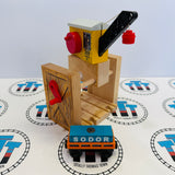 Sodor Cargo Crane with Orange Cargo Car #2 Very Good Condition Wooden - Used