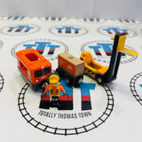 BRIO 33887 Lift & Load Warehouse Set #2 Forklift missing Roof Wooden - Used