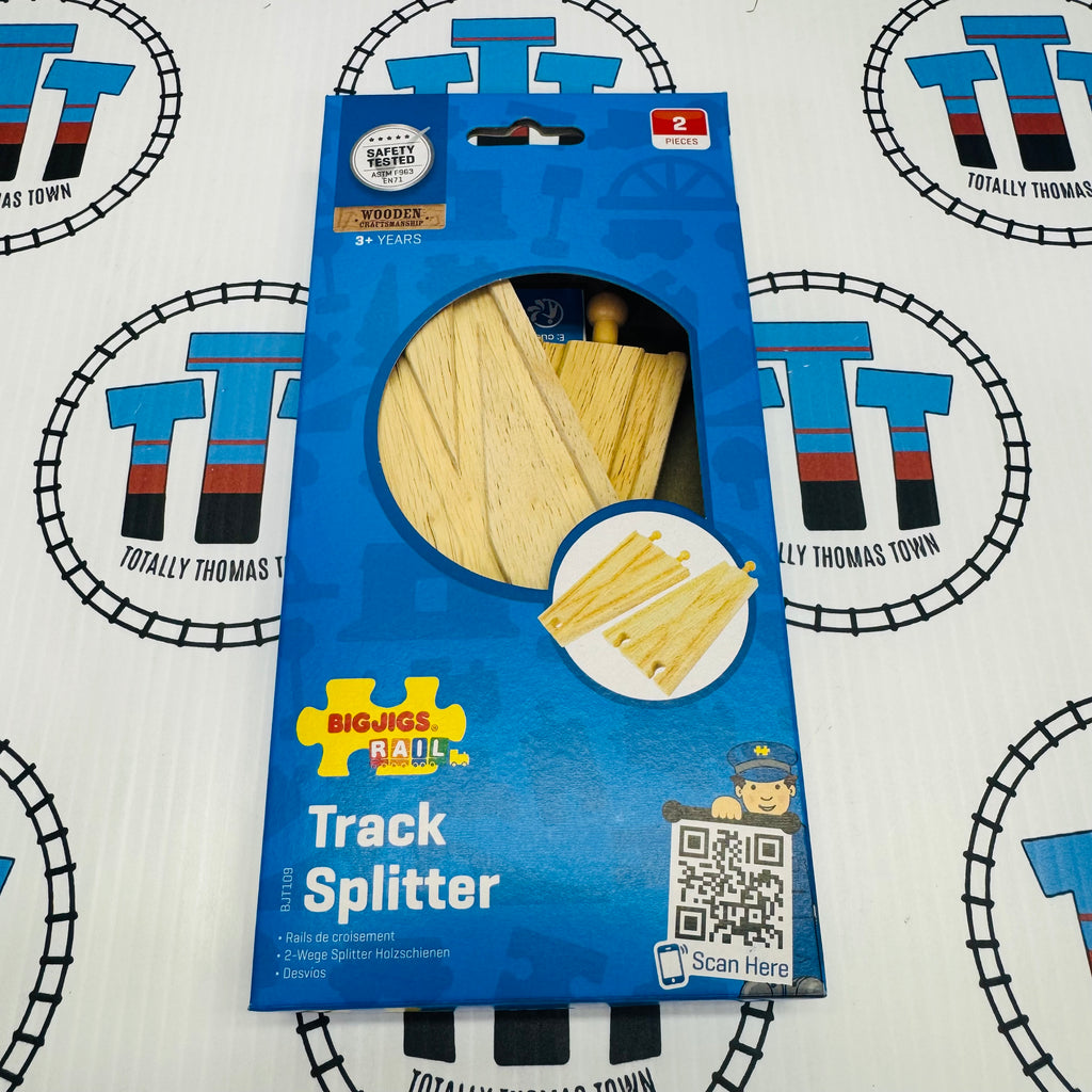 Track Splitter Risers Track Splitter V Switch Track 2 Pieces BIGJIGS Rail Wooden - New in Bo ...