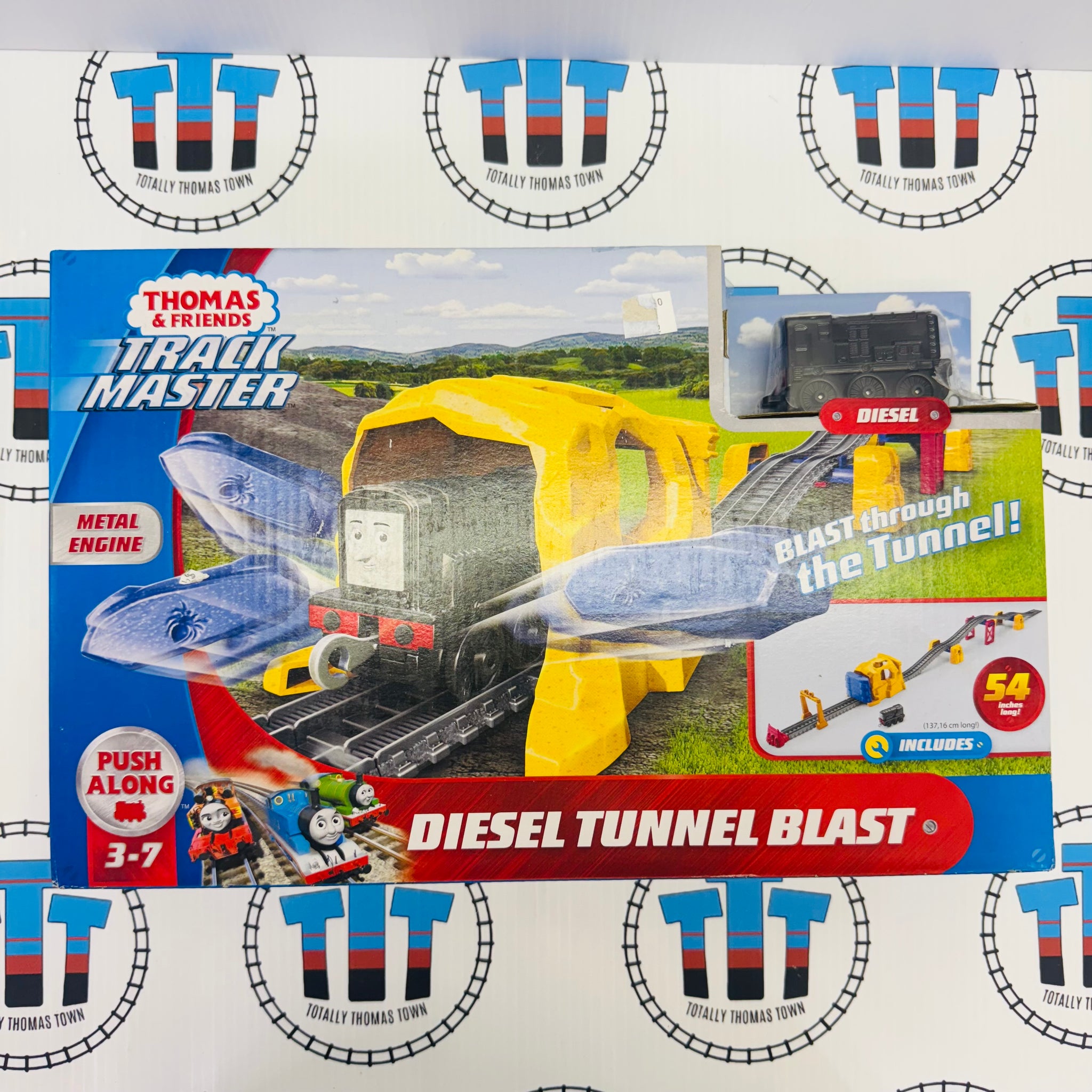 Diesel Tunnel Blast with Push Along Diesel (Mattel) New in Box