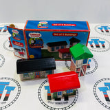 Set of 3 Buildings (Writing on Bases) Thomas Brand Wooden - Used in Box