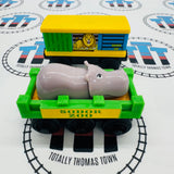 Sodor Zoo Cars with Roaring Lion Teal (Learning Curve) Good Condition Wooden - Used