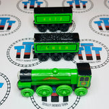 Flying Scotsman with 2 Tenders #8 (Learning Curve 1999) Fair Condition Chipping Paint Wooden - Used