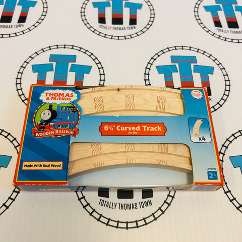 6.5" Curved Track 4 Pieces Thomas Brand Wooden - Excellent/New