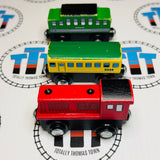 Red Train with Passenger Car & Caboose Generic Brand Wooden - Used