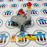 Lighthouse 4 Way Tunnel with Lighthouse, 2 People, House and Helicopter BIGJIGS Rail Wooden - New in Box