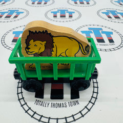 Train de cirque en bois avec lion - Occasion
