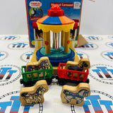Musical Carousel with Box #2 (Horses Chipping Magnets/Different Cargo Car) Wooden - Used