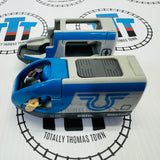 Motorized BRIO Travel Battery Engine Wooden Moves Forwards & Backwards with Figure 33506 (Missing Roof) - Used