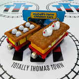 McColls Chicken and Egg Cars with Sound (2008) with Character Card Good Condition Used - Take Along