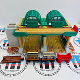 Knapford Station #2 with Annie, Clarabel & Cargo Car (Mattel 2022) Chipped Track/Roof Not Screwed Down/Missing 1 Buffer and 1 Cargo Piece - Used
