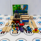 A Day at "The Works" Set #1 (Writing On ALL Trains, Stations, Track, Accessories) Missing Signals/Red House Peeling Sticker Wooden - Used