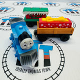 Winter Wonderland Thomas, Present Car and Winter Caboose (Learning Curve) Wooden - Used