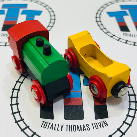 BRIO Green Engine and Yellow Wagon Wooden - Used