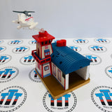 Harold's Heliport with Helipad Lights and Sound Noisy #2 Fair Condition Wooden - Used