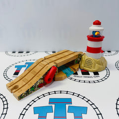 Lighthouse & Drawbridge with Lights and Sound #3 (Bridge Sound Doesn’t Always Activate) Wooden - Used