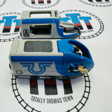 Motorized BRIO Travel Battery Engine Wooden Moves Forwards & Backwards with Figure 33506 (Missing Roof) - Used