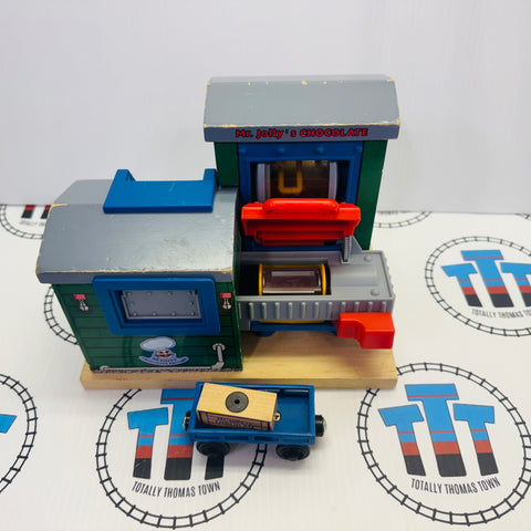 Mr. Jolly's Chocolate Factory Low Chocolate with Cargo Car and Cargo Fair Condition Wooden - Used