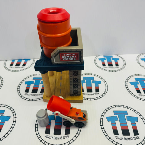 Sodor Cement Works #2 with 1 Barrel and Cement Truck Wooden - Used