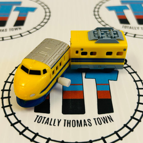 Doctor Yellow Blue Set Class 922 T3 Shinkansen with Coach Capsule Plarail Wind Up - Used