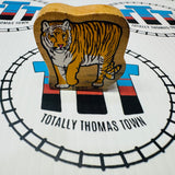 Circus Trains #2 (Learning Curve 1998) with Elephant, Tiger, Lion, Giraffe and Zebra Good Condition Wooden - Used