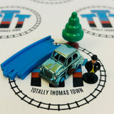 Metallic Sir Topham Hatt's Car with Figure, Tree & Track Pull Along Capsule Plarail - Used