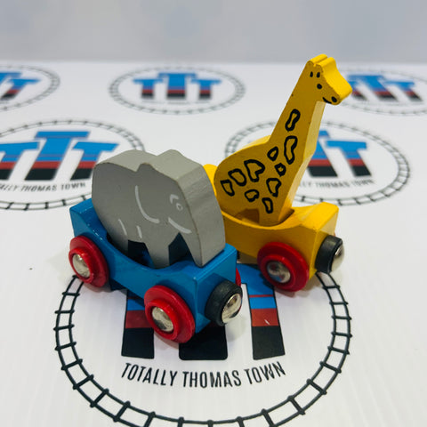 BRIO Vintage Elephant & Giraffe Train Wooden - Used