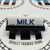 Milk Tanker Black Base Fair Condition Used - Trackmaster/TOMY