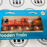 Big Red Engine Upside Down Number with Track and Buffer BIGJIGS Rail Wooden - New in Box
