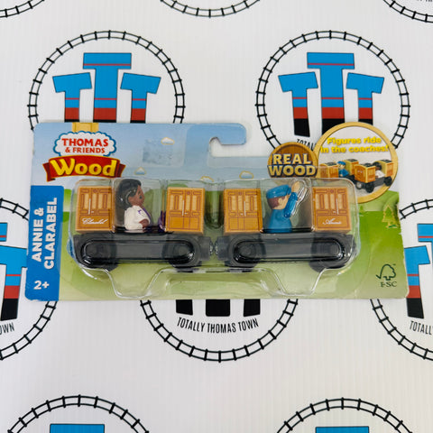 Annie and Clarabel (Thomas Wood Mattel Unpainted) Wooden - New