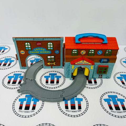 Sodor Engine Wash Playset Missing Door (Older Style Track) Used - Take Along