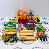Busy Island Set #1 Complete Fair Condition/Marked Track with Thomas, Passenger Coach, Cargo Car and Jeremy (Thomas Wood Mattel) - Used
