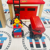 BRIO Fire Station Set 33584 Vintage (Missing 1 Spring in Fire Station) Wooden - Used