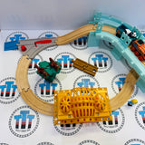 Big World Adventures Set with Nia, Isla & Cargo Car (Modified Layout/Faded Track) Thomas Wood Mattel - Used