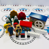 A Day at "The Works" Set #1 (Writing On ALL Trains, Stations, Track, Accessories) Missing Signals/Red House Peeling Sticker Wooden - Used