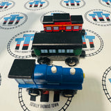 Train, Caboose and Passenger Car Geoffrey Brand Train Wooden - Used