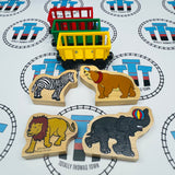 Circus Trains with Elephant, Bear, Zebra and Lion (Learning Curve) #2 Wooden - Used