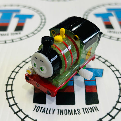 Clear Glitter Percy Worried Capsule Plarail Wind Up “All Engines Go” - Used